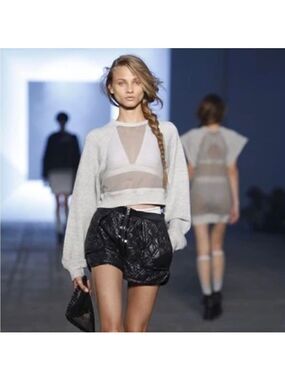 Alexander Wang Spring Ready To‎ Wear 2010 Runway Sheer Cropped Sweatshirt